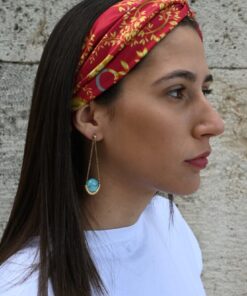The Great satin headband, handmade in Greece, side profile on model – Zografos Concept, IGO Project