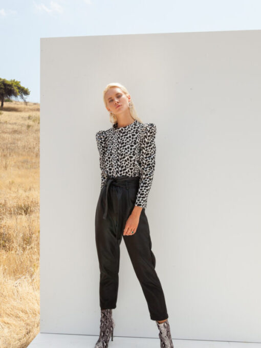 Avery Top by Mallory – Full Body | IGO Project monochrome blouse by mallory styled with trousers at igo project