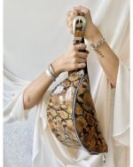 Animal print leather fanny bag with snake pattern by LaVita Handbags