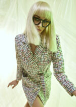 Front view of Cosmic Suiting 03 Blazer Plaid by THE KNLs