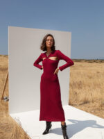 Noreen Bordeaux Dress - Image 4