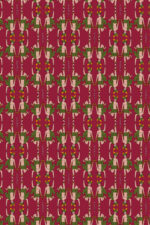 Helios printed midi dress by Melitta in Hermes Bordeaux ornamental print