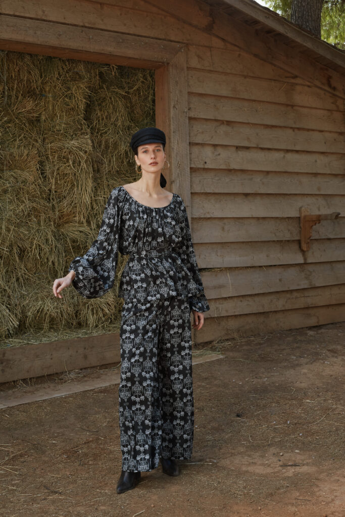 Vlacha Top Black Vase Print Styled Look Vlacha Top Black Vase Print styled with Zeus Pants – Melitta Official