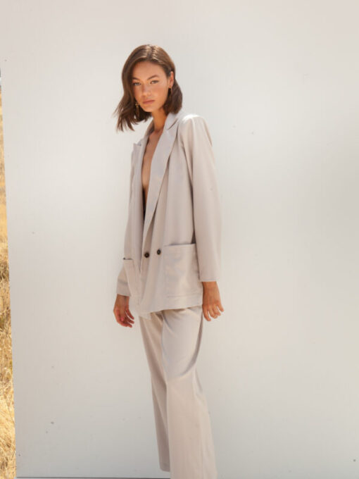 Morena Ice White Blazer back view – Mallory The Label at IGO Project