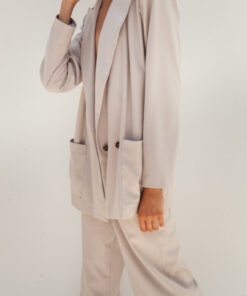 Morena Ice White Blazer front view – Mallory The Label at IGO Project