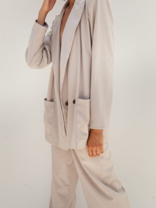 Morena Ice White Blazer front view – Mallory The Label at IGO Project