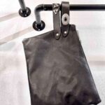 Black leather bag with vintage metal detail by LaVita Handbags