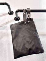 Black leather bag with vintage metal detail by LaVita Handbags