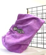 Purple leather bag with vintage metal detail by LaVita Handbags