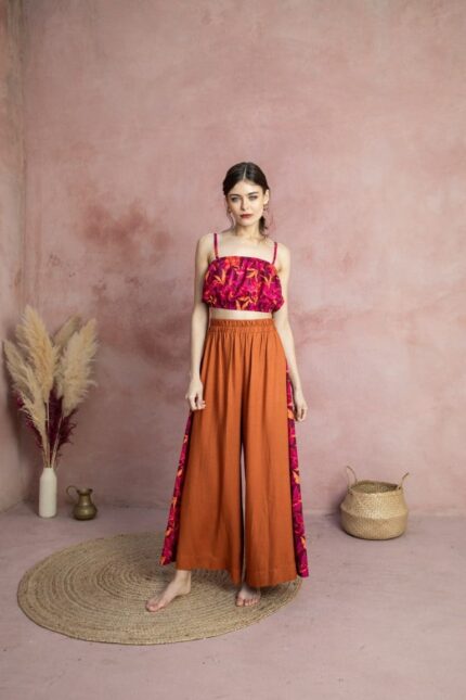 Raya wide leg pants full length view with relaxed summer fit