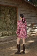Agiasos Mini Dress bordeaux vase print by Melitta styled summer look