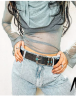 Women’s Black Leather Belt WB674