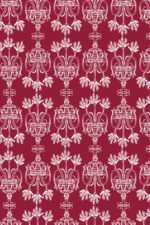 Bordeaux vase print fabric detail of Agiasos Mini Dress by Melitta