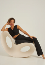 Aθλητικό κολάν black SOFT TOUCH με τελείωμα καμπάνα