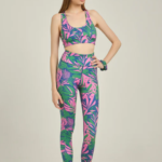 Σετ γυμναστικής με green exotic tropican print