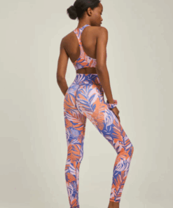 Baya Orange Tropicana Activewear Set back view