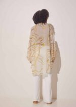 Eros printed tunic top gold intimacy print by The KNLs back view
