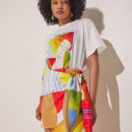 THE KNls, wrap skirt, mini skirt, printed skirt, artistic print skirt, statement skirt, Greek designer fashion, contemporary womenswear, IGO Project
