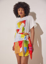 THE KNls, wrap skirt, mini skirt, printed skirt, artistic print skirt, statement skirt, Greek designer fashion, contemporary womenswear, IGO Project