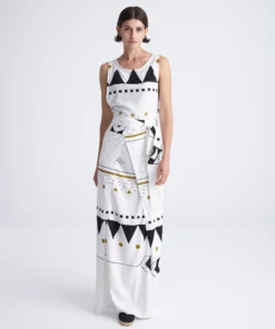 HIGH TIDE Open Wrap Dress styled front pose – Cleo Gatzeli