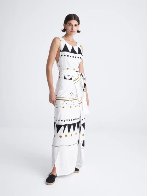 HIGH TIDE Open Wrap Dress by Cleo Gatzeli – front view