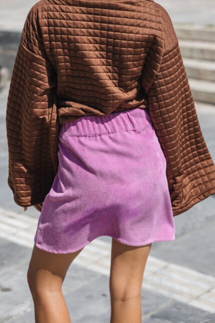Blush Mini Corduroy Skirt by Aitheras Clothing back view