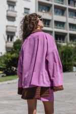 Back view of Broken corduroy jacket by Aitheras Clothing with relaxed oversized fit