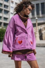 Broken corduroy jacket one size by Aitheras Clothing styled for everyday street wear